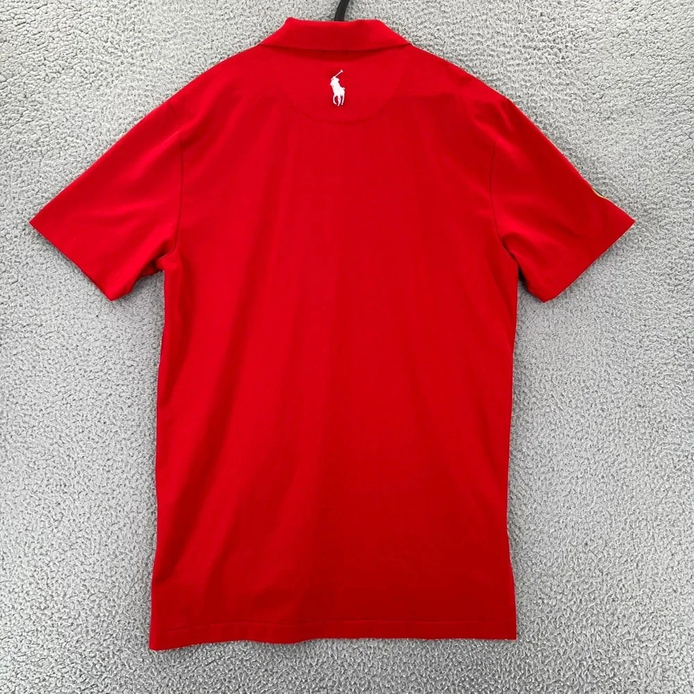 POLO GOLF Ralph Lauren Polo Shirt Men Medium Red Kitchen‎ Aid Senior PGA Logo